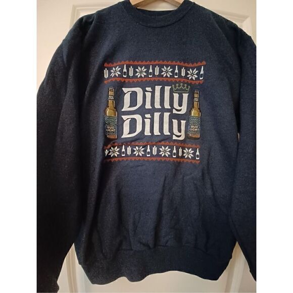 Dilly Dilly Bud Light Christmas Crewneck Men's size Medium - Picture 1 of 2